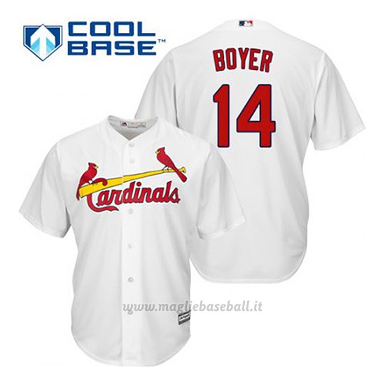Maglia Baseball Uomo St. Louis Cardinals Ken Boyer 14 Bianco 1ªCool Base